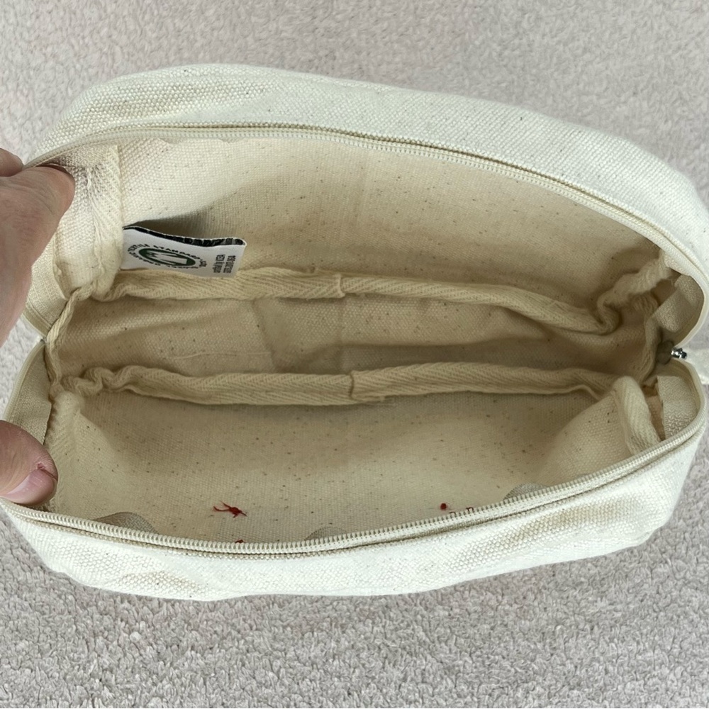 Davines Cotton Cosmetic Dopp Kit Makeup Bag-Ivory-All You Need Apart From Love - Picture 7 of 12